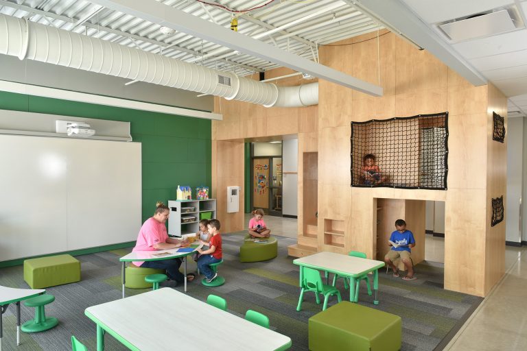 Preschool Classroom with reading nooks