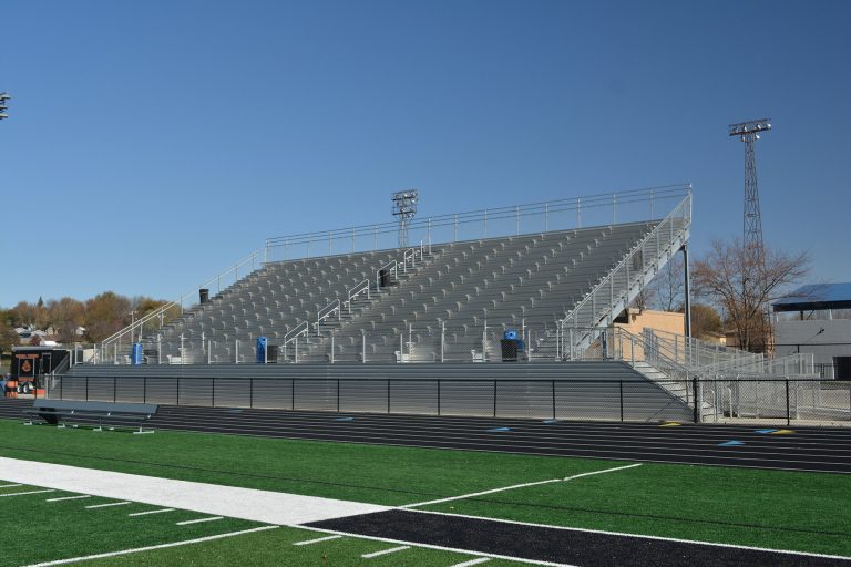 Visitors side bleachers