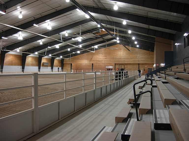 Interior livestock arena